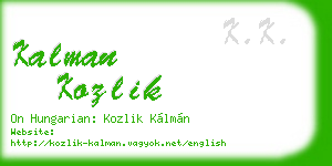 kalman kozlik business card